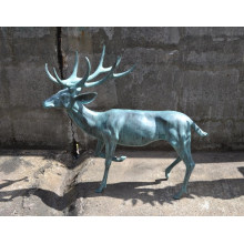 bronze reindeer stag statue